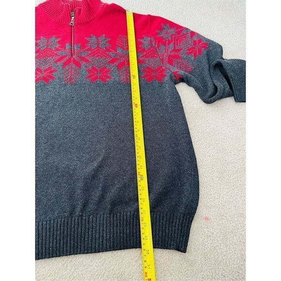 Weatherproof Vintage Snowflake 3/4 zip Men’s Sweater gray red sz 2XL - Picture 6 of 9